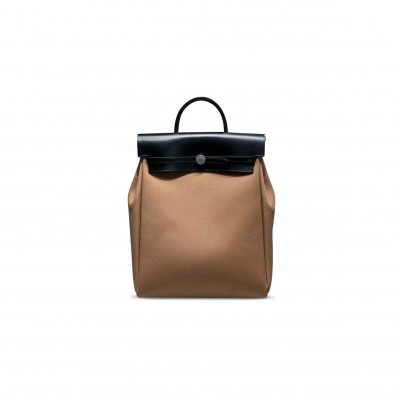 HERMÈS HERBAG A DOS ZIP BACKPACK CANVAS AND LEATHER 302504 (38*29*11cm)